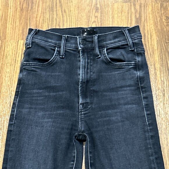 Mother The Hustler Ankle Fray Jeans Womens 23 Black Encounters At Night - Picture 2 of 10